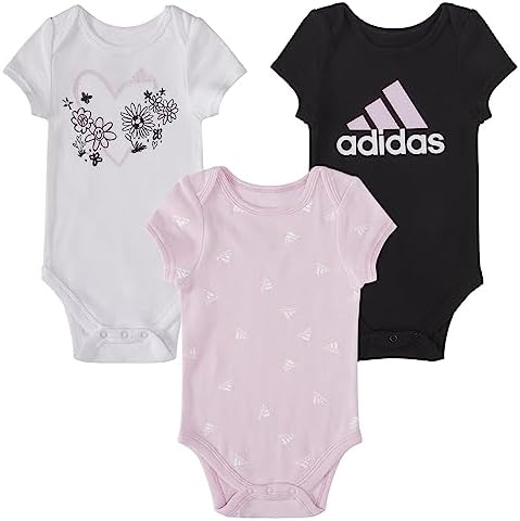 adidas baby-girls 3-pack Short Sleeve Bodyshirt SetBaby and Toddler Sleepers Adidas