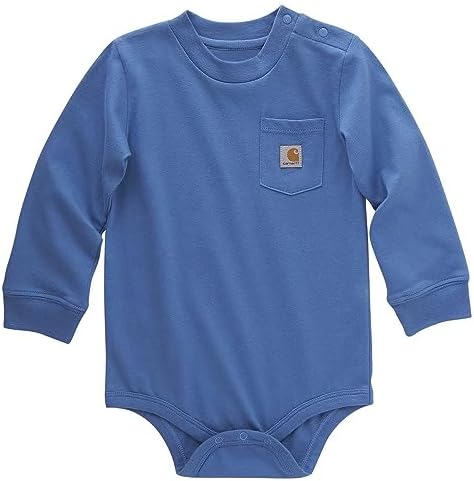 Carhartt Kid's CA5001 Long-Sleeve Pocket Bodysuit - 24 Months - Electric Blue Lemonade Carhartt