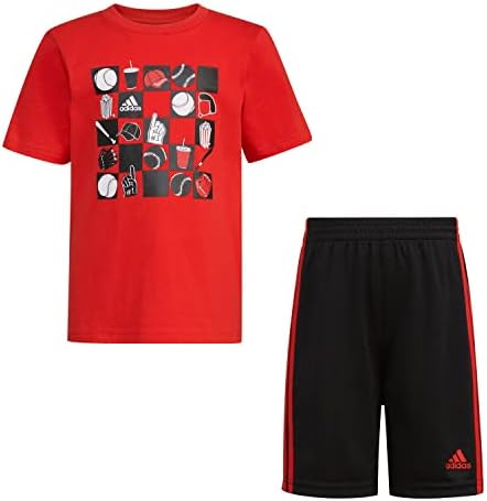 adidas Boys 2-piece Cotton Graphic Tee & Short Set Adidas