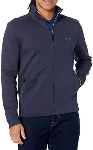 BOSS Men's Sporty Regular Fit Zip Up Cotton Jacket BOSS