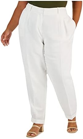 Calvin Klein Womens Plus Pleat Front Wear to Work Ankle Pants Calvin Klein