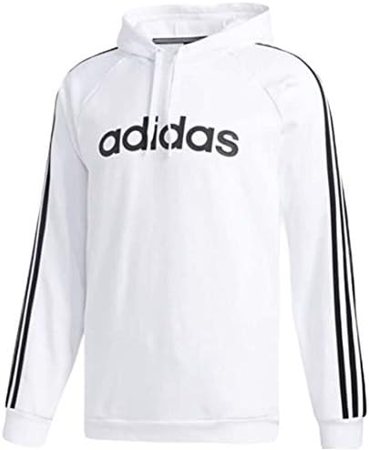 adidas Men's M 3S LIN FL P/0 Sweatshirts, White/Black, Large Adidas