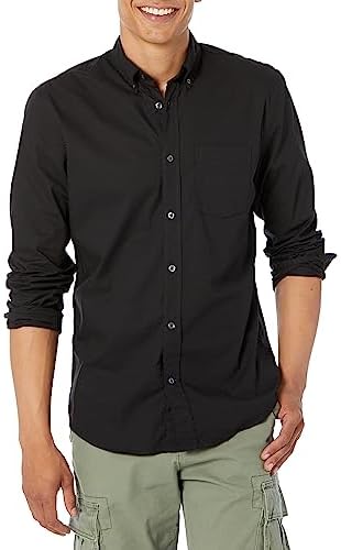 GAP Men's Slim Stretch Poplin Long Sleeve Shirt Gap