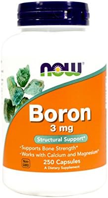 NOW Boron, 3 mg, 250 Capsules (Pack of 2) NOW Foods