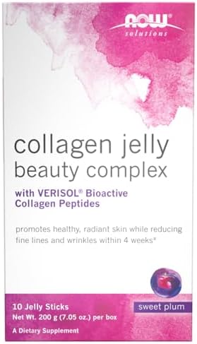 NOW Foods Solutions, Collagen Jelly Beauty Complex, Sweet Plum Flavor, 10 Jelly Sticks NOW Foods