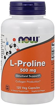 Now Foods L-Proline 500mg, Veg-Capsules, 120-Count (Pack of 2) NOW Foods