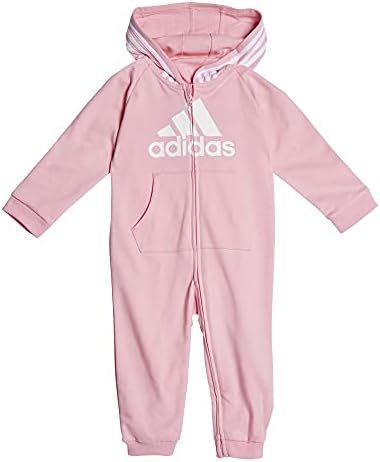 adidas baby-girls Infant Girls' and Baby Boys' Long Sleeve Hooded Coverall Adidas