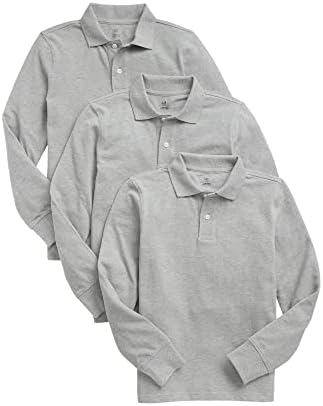 GAP Boys' 3-Pack Cotton Long Sleeve Uniform Polo Shirt Gap