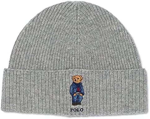 Polo Ralph Lauren Denim Bear Knit Beanie Grey Polo Ralph Lauren