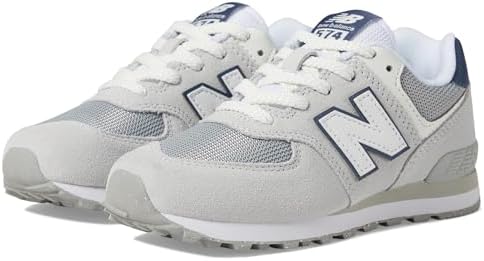 New Balance Kids 574 V1 70s Racing Lace-up Sneaker, Brighton Grey/Nb Navy, 3 US Unisex Little New Balance