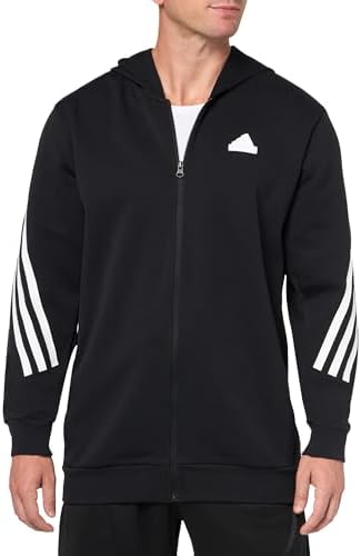 adidas Men's Future Icon 3 Stripes Full-Zip Hoodie Adidas