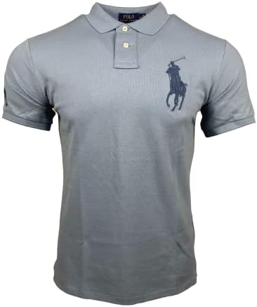 POLO RALPH LAUREN Mens Custom Slim Fit Big Pony Logo Mesh Polo Shirt (Large, Polo Blue) Polo Ralph Lauren