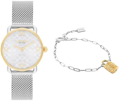 Coach Elliot Women's Watch and Jewelry Gift Set - Adjustable Slider Bracelet Signature Charm - 2H Quartz Watch - Mesh Bracelet - 3ATM Water Resistant - Designed for Day or Night - 28mm COACH