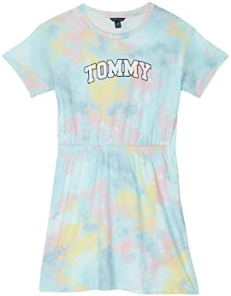 Tommy Hilfiger Girl's Short Sleeve Cotton T-shirt Dress With Fun Prints & Patterns Tommy Hilfiger