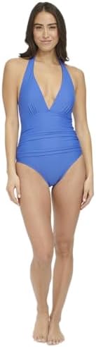 Tommy Hilfiger Women's Halter Tummy Control Ribbed Fabric One Piece Tommy Hilfiger