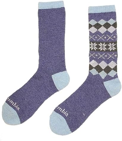 Columbia Women's Matrix Wool Crew Socks 2 Pair, Navy, Women's Shoe 4-10 Columbia