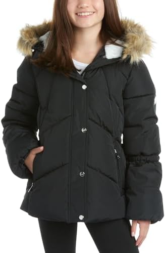 DKNY Girls' Winter Jacket - Quilted Bubble Puffer Parka - Heavyweight Coat for Girls (7-16) DKNY