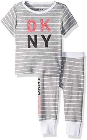 DKNY Girls' Striped T-Shirt and Pant Sleepwear Set DKNY