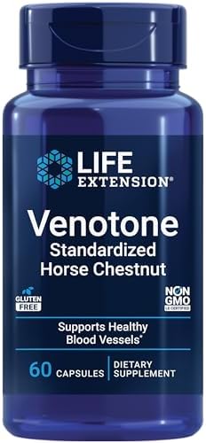 Life Extension Venotone – Standardized Horse Chestnut – Promotes Healthy Fluid Balance – Gluten-Free, Non-GMO – 60 Capsules Life Extension