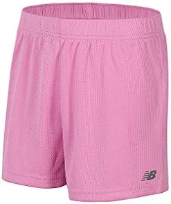 New Balance Girl's Athletic Core Short, Candy Pink, 5 New Balance