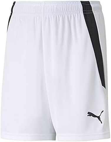 PUMA unisex child Teamliga Shorts, Puma White-puma Black, Medium US PUMA