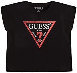 GUESS Girls' Big Foil Print Logo Organic Stretch Jersey Short Sleeve T-Shirt GUESS