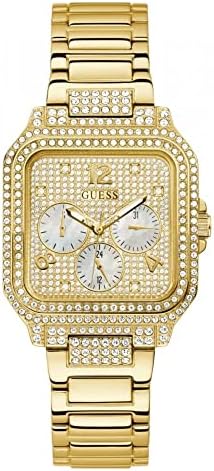 GUESS Genuine Leather Square Watch GUESS