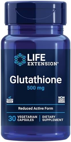 Life Extension Glutathione 500 mg – Glutathione Capsules, Antioxidant Supplement, Oxidative Stress, Active Reduced Form – Gluten-Free, Non-GMO, Vegetarian – 60 Capsules Life Extension