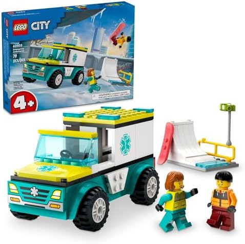 LEGO City Игровой набор: Скорая помощь и сноубордист, 79 деталей, для детей от 4 лет Lego