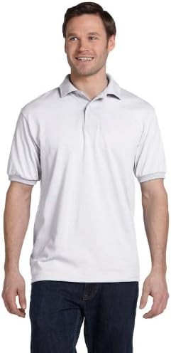 Hanes Men's ComfortBlend EcoSmart Jersey Polo, White, XL Hanes