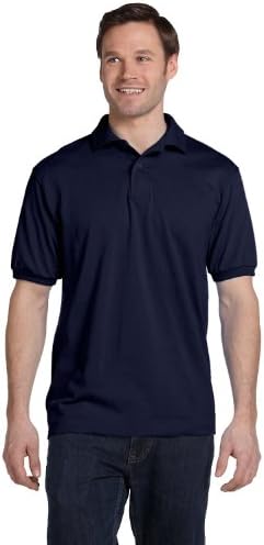 Stedman by Hanes 5.5 oz 50/50 Jersey Knit Polo in Navy - Large Hanes