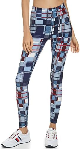 Tommy Hilfiger Women's High Rise Full Length Abstract Plaid Print Legging Tommy Hilfiger