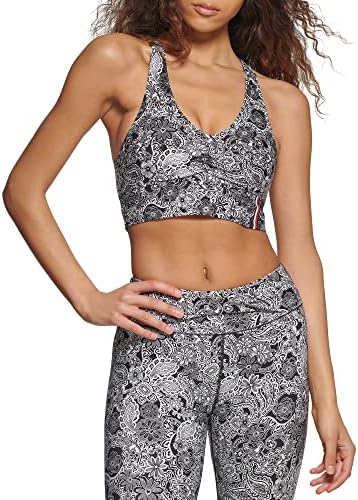 Tommy Hilfiger Women's 4-way Stretch All Over Print Racerback Sports Bra Tommy Hilfiger