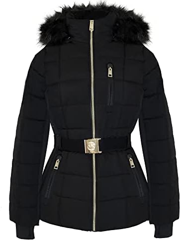 Michael Michael Kors Women's Black Scuba Stretch Belted Active Coat Michael Kors