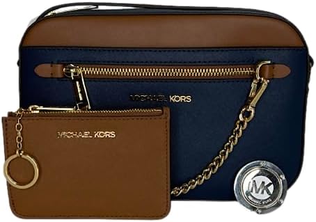 Michael Kors Jet Set Large Chain Crossbody Bag bundled with with SM TZ Coinpouch Wallet Purse Hook Michael Kors