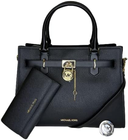 MICHAEL Michael Kors Hamilton MD Satchel bundled with Trifold Wallet and Purse Hook Michael Kors