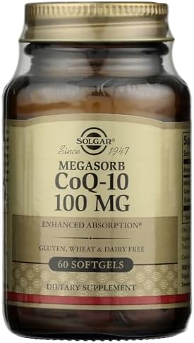 Solgar Megasorb CoQ-10 100 mg, 60 Softgels - Supports Heart Function & Healthy Aging - Coenzyme Q10 Supplement - Enhanced Absorption - Non-GMO, Gluten Free, Dairy Free - 60 Servings Solgar