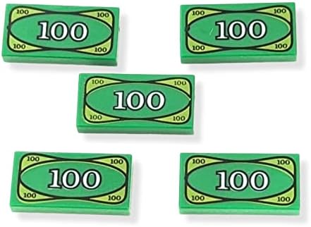 Lego Batman x5 Green Money Tile City $100 Dollar Bill Bank Cash Minifigure New Lego