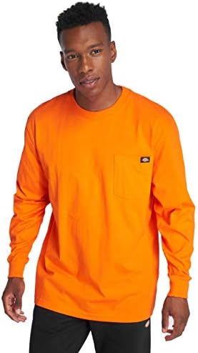 Dickies Men's Long Sleeve Heavyweight Crew Neck, Orange, XX-Large Dickies