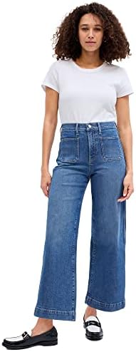 GAP High Rise Wide Leg Jeans Dark Wash 27 Gap