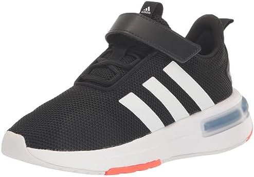 adidas Racer TR23 Sneaker, Black/White/Solar Red, 4.5 US Unisex Big Kid Adidas