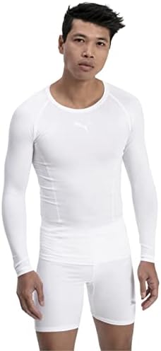 PUMA Men's Liga Baselayer Long Sleeve Tee, White, Medium PUMA