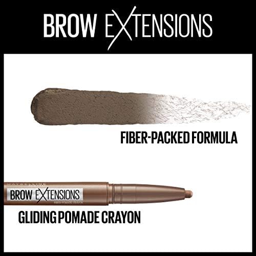 Maybelline Brow Extensions Fiber Pomade Crayon Eyebrow Makeup, Blonde, 1 Count MAYBELLINE