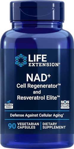 Life Extension NAD+ Cell Regenerator and Resveratrol Elite, 90 Veg Caps Life Extension