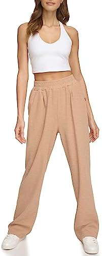 DKNY Women's Performance Trouser Tech Slub Relaxed Fit DKNY