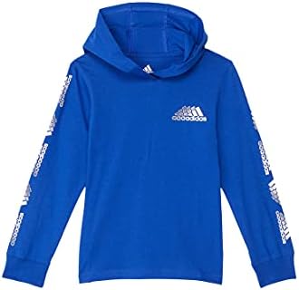 adidas Boy's Innovation Hooded Tee (Big Kids) Bright Blue SM (8 Big Kids) Adidas