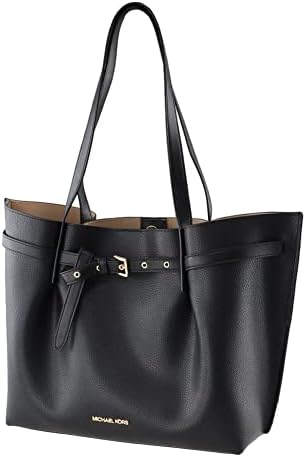 Michael Kors Emilia Large Tote Leather Shoulder Purse Handbag in Black Michael Kors