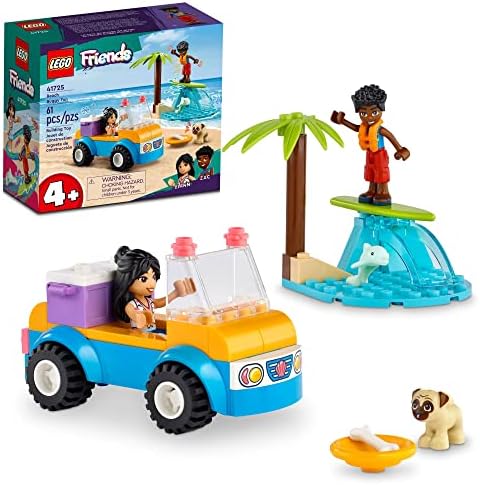 LEGO Friends Beach Buggy Fun 41725 Building Toy Set, Creative Fun for Toddlers Ages 4+, with 2 Mini-Dolls, Pet Dog and Dolphin Figures, a Beach Buggy Toy Car and Accessories Lego