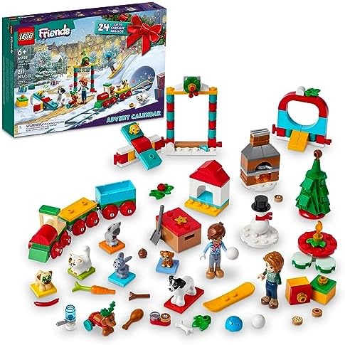 LEGO Friends 2023 Advent Calendar 41758 Christmas Holiday Countdown Playset, 24 Collectible Daily Surprises Including 2 Mini-Dolls and 8 Pet Figures Lego