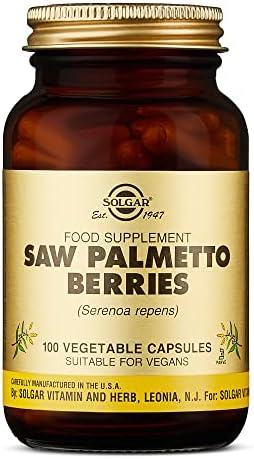 Solgar Saw Palmetto Berries, 100 Vegetable Capsules - Men’s Health - Full Potency - Non-GMO, Vegan, Gluten Free, Dairy Free, Kosher - 100 Servings Solgar